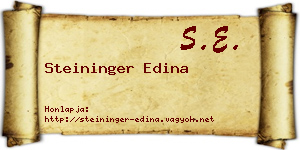 Steininger Edina névjegykártya